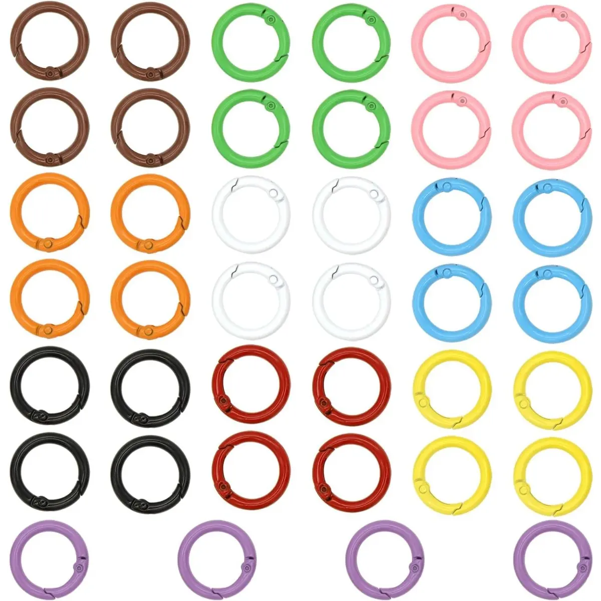 40 Pcs 24mm Circular Keychain Rings, Various Colors Easy-to-Use Beading Accessories for Sewing & Haberdashery, Keys, Backpacks (Textiles & Soft Furnishings Supplies)
