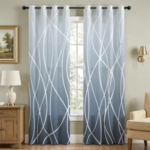 Blackout Curtains for Bedroom Curtains 84 Inches Length Drapes Abstract Striped Curtain for Living Room Darkening, Thermal Insulated Window Panels for Guest Room Grommet Top 2 Panels