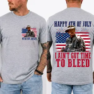 I Ain't Got Time To Bleed 4th Of July T-Shirt, Predator Movie Tee, Independence Day Shirt, Classic Movie Quote Tee, MADE IN USA