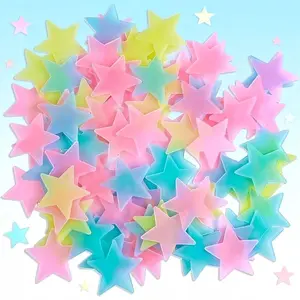 2pcs random color Glow in the Dark Star Stickers, Self-Adhesive 3cm/1.18 Inch Fluorescent Decals