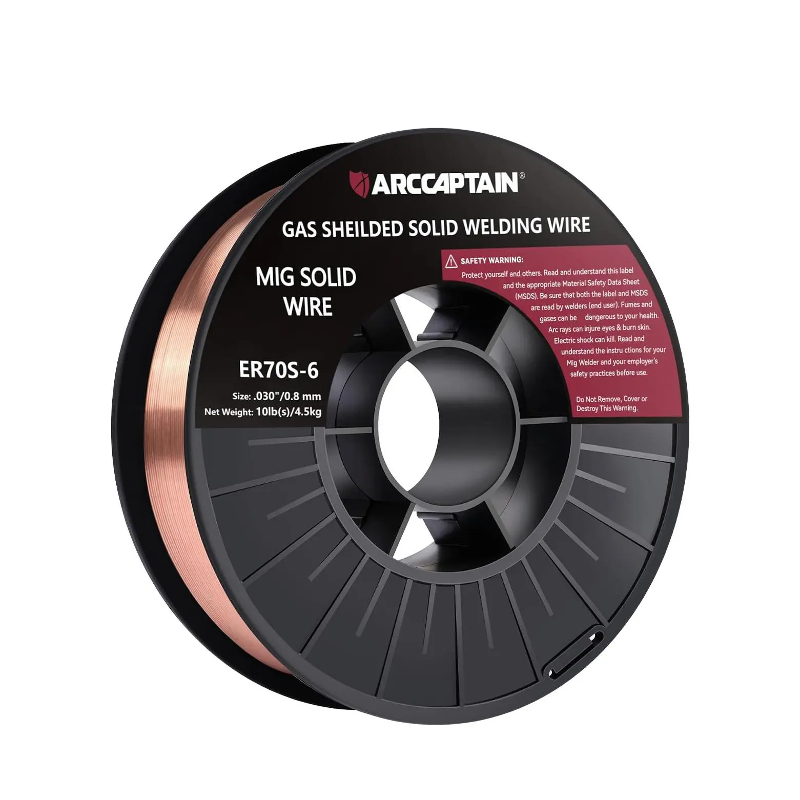 ARCCAPTAIN Mig Welding Wire, .030'' .035'' 10Lb Mig Wire ER70S-6 10Lbs Gas Solid Carbon Steel Low Splatter Mig Welding Wire Compatible With Lincoln Miller Forney Harbor Welder 0.08 4.5KG toolupgrade