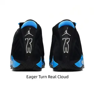 Black Bright Blue Contrast Mid Top Basketball Sneakers Number Print On Heel Shock Absorbing Traction Outsole Street Sport Footwear