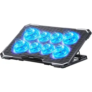 Laptop Cooling Pad with 8 Cooling Fans, Cooling Pad for Laptop Fan 13-15.6 Inch, Laptop Cooler Stand with 6 Height Adjustable, Notebook Cooler Pad with Two USB Port [2025 Version]