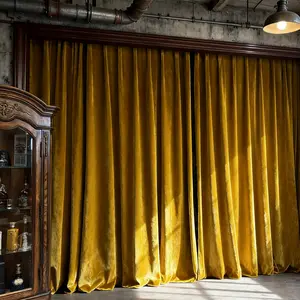 Simple Solid Color Light Blocking Italian Velvet Bedroom Balcony Window Curtain, Fashionable Hole Drapery for Living Room, Window Drapes