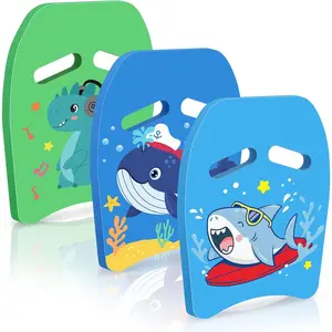 3 Pcs Kids Swim Kickboard, Cartoon Swimming Training Aid Kick Board with Handrail Hole, Cute Swim Lessons Equipment for Beginners, Ideal for Pool Summer Lap Exercise Swimming Party
