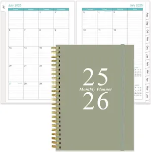 2025-2026 Monthly Planner - October 2025 - December 2026, Two Pages Per Month, 18 Monthly Calendar/Planner with Tabs, Inner Pocket, 6.4" x8.5", Green