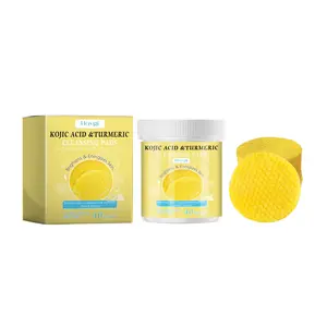 Hoygi Turmeric Kojic Acid Facial Cleansing Pads, Daily Gentle Cleanser Wipes for Facial Care with Moisturizing, Skin Brightening Benefits