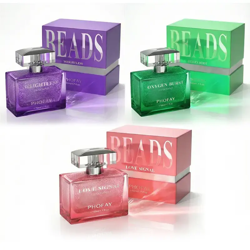 PHOFAY oxygen burst eau de parfum a breath of fresh energyPerfume Beads Invigorating  Aroma Mint & Sandalwood 50ml Valentine's Day gift, No Alcohol Added.