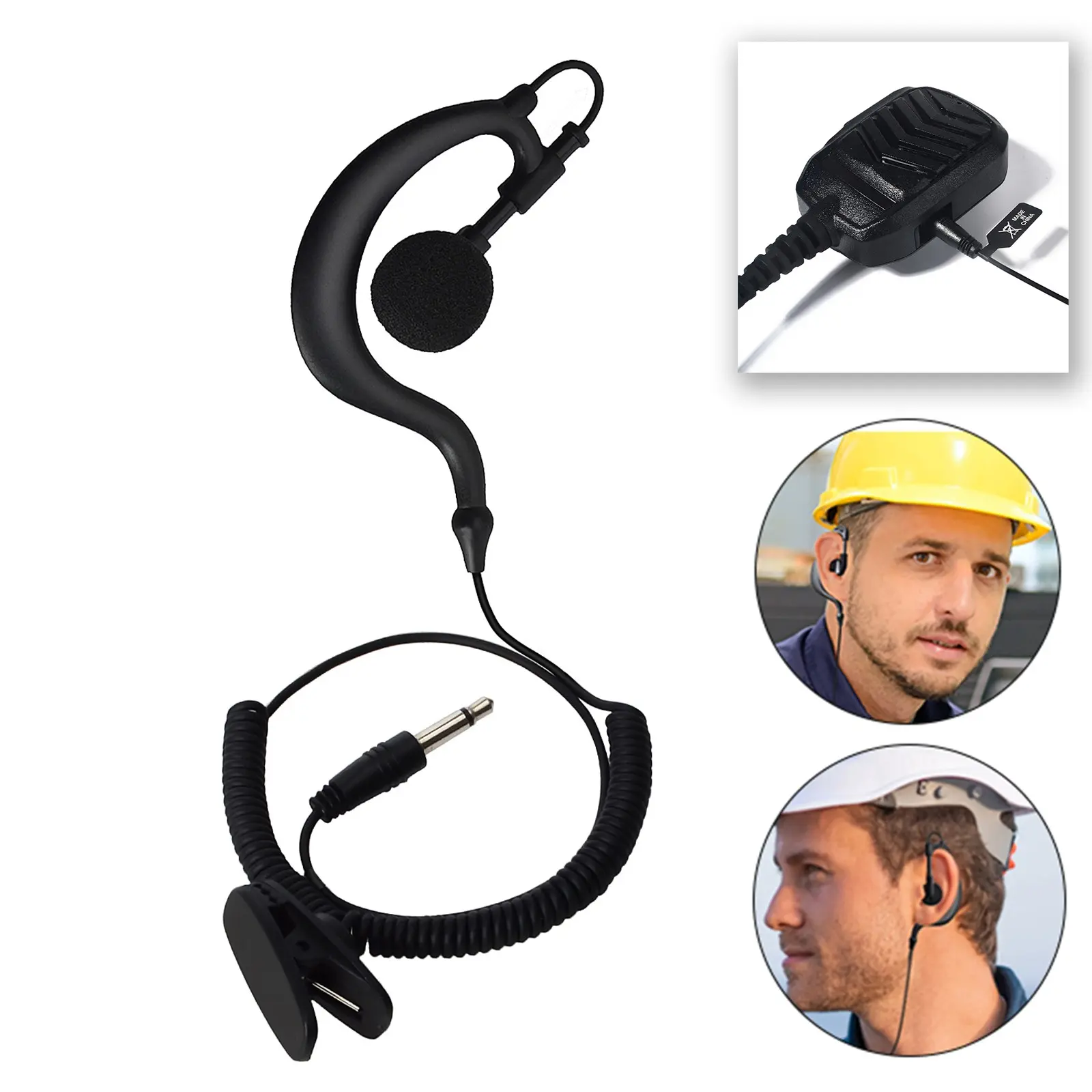 YNIBST G Shape Soft Ear Hook 617 Headset 3.5mm Jack Receiver/Listen Only Ham Radio Earpiece for 2 Way Radios, Transceivers and Radio Speaker Mics Jacks for Police Security and Law Enforcement Use