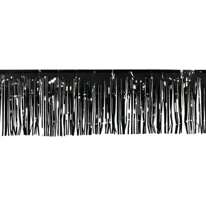 10 ft. x 15" Black Metallic Float Fringe Decoration