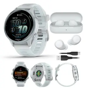 Garmin Forerunner 570 42mm (Cloud Blue/Whitestone) GPS Smartwatch with Earbuds