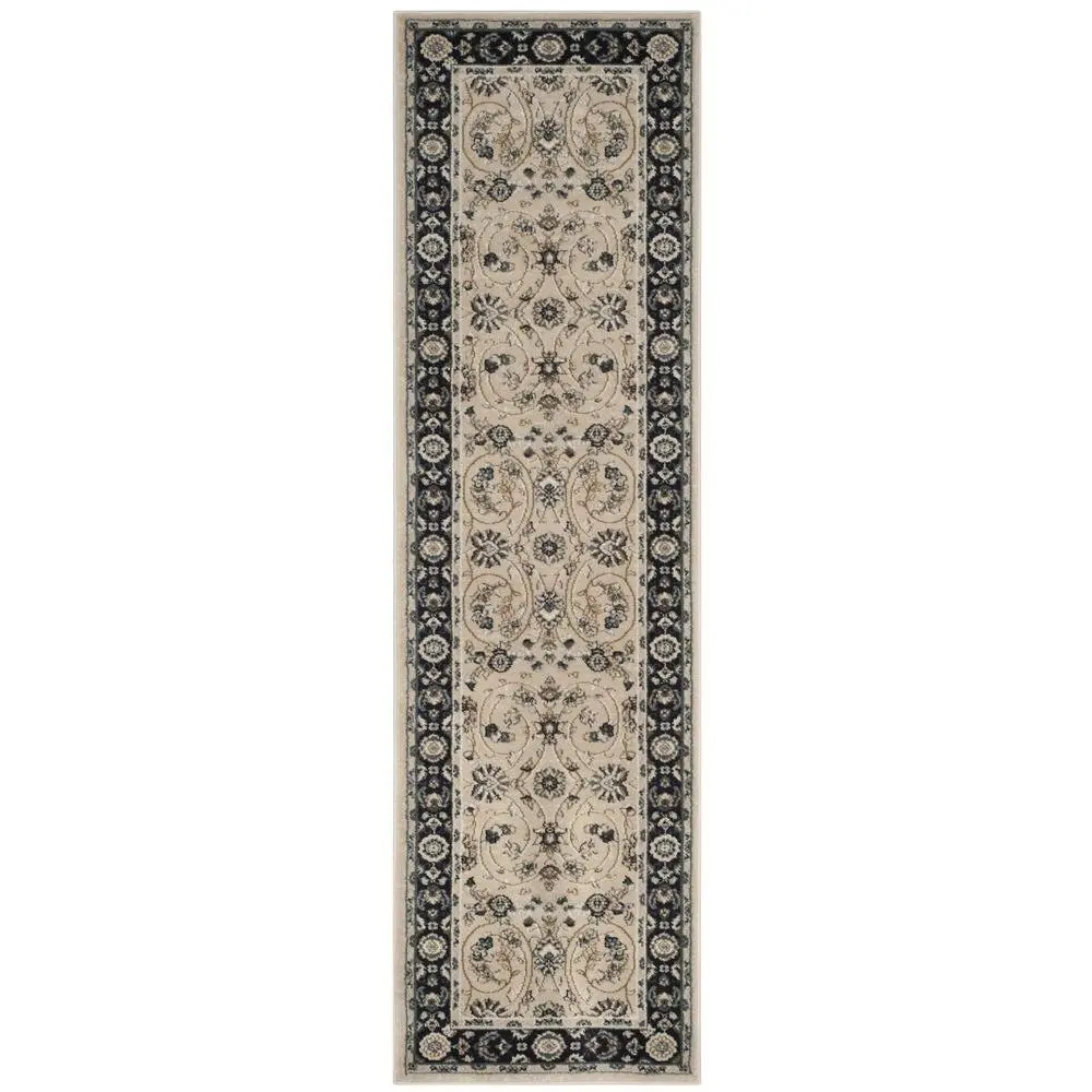 Light Beige / Anthracite Area Rug with Power Loomed Polypropylene Construction