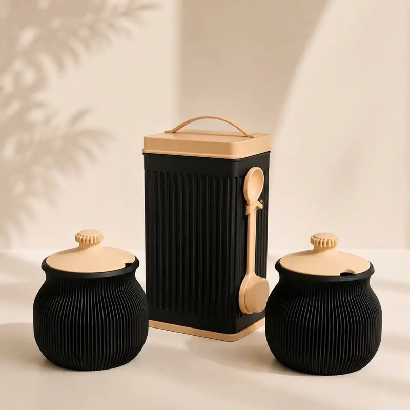 Mocha Kitchen Canister Set | Coffee, Sugar & Tea Storage Trio