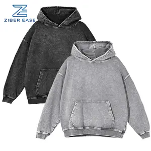 2 Pack Acid Wash Hoodie Oversized Vintage Unisex Heavy Weight Hoodie with Pockets for Men Women Couples Distressed Look Medium