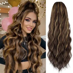 CHAOEE Ponytail Extension 26inch,Long Wavy Drawstring Ponytail for Women Natural Wavy Pony Tail Hair Extension Synthetic Hairpiece for Daily Use
