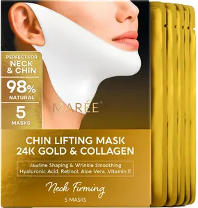 V Line Lifting Mask MARÉE – Choose 24K Gold, Hyaluronic Acid, or PDRN – Instant Glow, Deep Hydration & Firm Jawline, Chin & Neck – 5 Pack