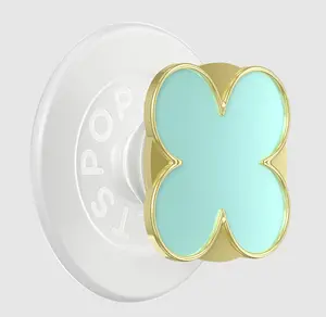 PopSockets Enamel Clover-Shape Mint MagSafe PopGrip, Cellphone Hands-Free Accessory, Mobile Phone Stand, Smartphone Mount
