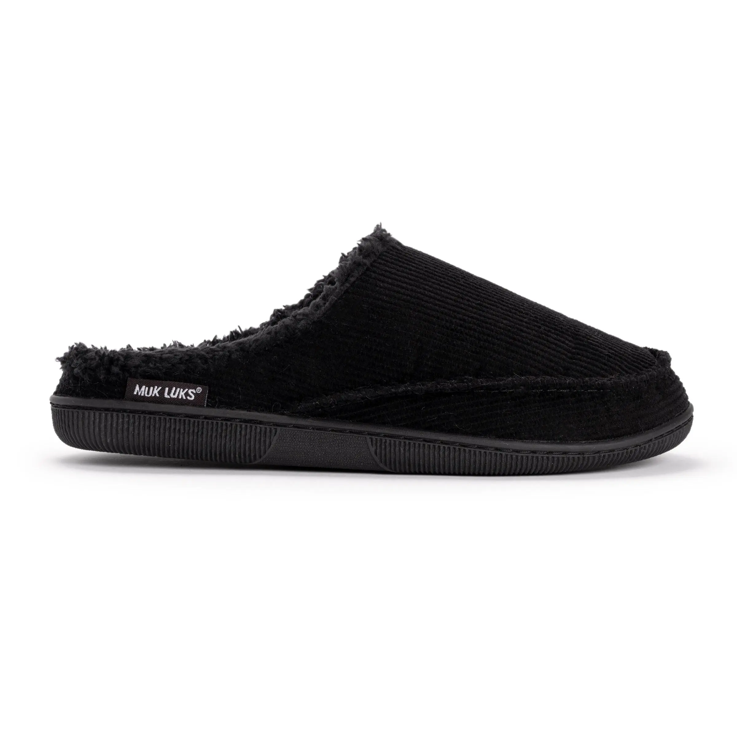 Muk Luks Men's Corduroy Clog Slippers, Slip-On Footwear with Faux Fur Lining and Memory Foam, Durable Indoor-Outdoor Sole