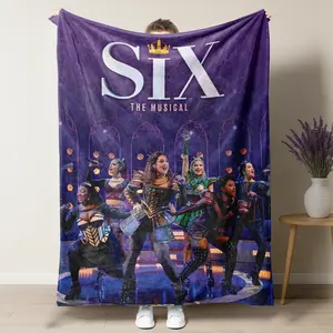 Six The Musical Broadway Poster Blanket – Vibrant Stage Performance Design with Six Wives of Henry VIII, Soft Plush Fleece Throw,  Gift for Musical Theatre Enthusiasts