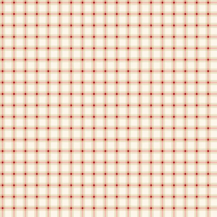 Fabric Riley Blake Cream Plaid Christmas Greetings by the Quarter Yard C17665-CREAM