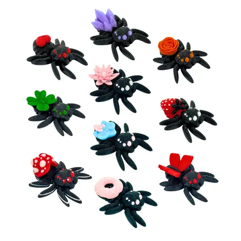 EnderToys Spider Mini Fidget Flexi Toy Animal Set - 3D Printed Articulated Joint Cute Toys Desk Pet Figurine Articulating Easter buddy pocket pal Action Figure Toyset
