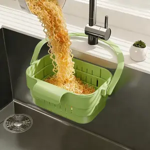 Foldable Hanging Kitchen Sink Drain Basket, Stainless Steel Kitchen Accessories - Hands-Free Hygienic Design, High-Efficiency Anti-Clog System, Tool-Free Installation, Slim Space-Saving, Easy-Clean, Low-Maintenance Strainer Kitchenware