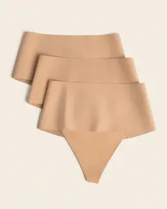 Leonisa 3-Pack FusedContour Thong High-Tech High-Waisted Sculpting Thongs - Tummy Control Panties