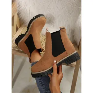 Women's Chelsea Boots, Elastic Side Ankle Boot, Fashionable Comfortable Daily Wear, Versatile Casual Shoes for Fall & Winter(Sheets)