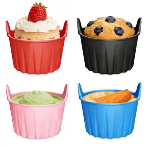 【Silicon Emolds】Silicone Mold for Air Fryer 4 Pcs, Reusable Non-Stick Silicone Egg Mold