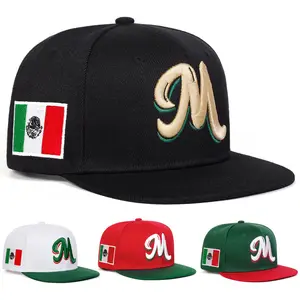 Unisex Mens Hats - Embroidery Side Mexican Flag Hip-Hop Net Baseball Cap, Adjustable Casual Sunscreen Hat for Spring Summer Outdoor Use