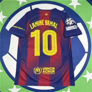 2526 Home Red Blue Yamal 10 Short sleeve Soccer jersey