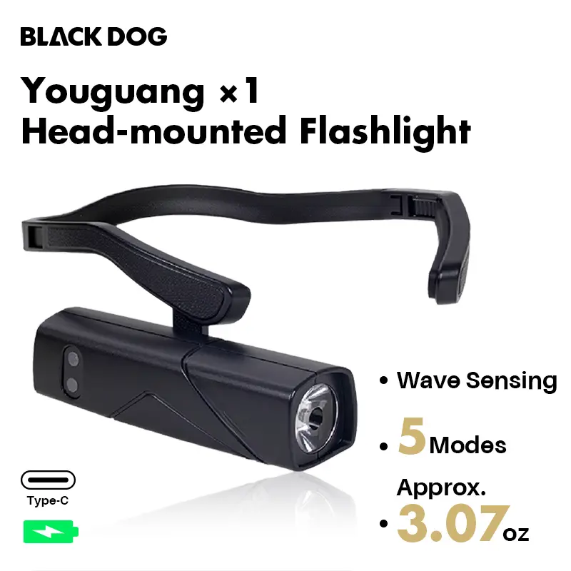 blackdog Rechargeable LED Headlamp, Super Bright & Lightweight Flashlight with Motion Sensor for Camping & Dark Trails, Super Bright For Dark Trails, Outdoor, Led Camping, Led Portable Headlamps