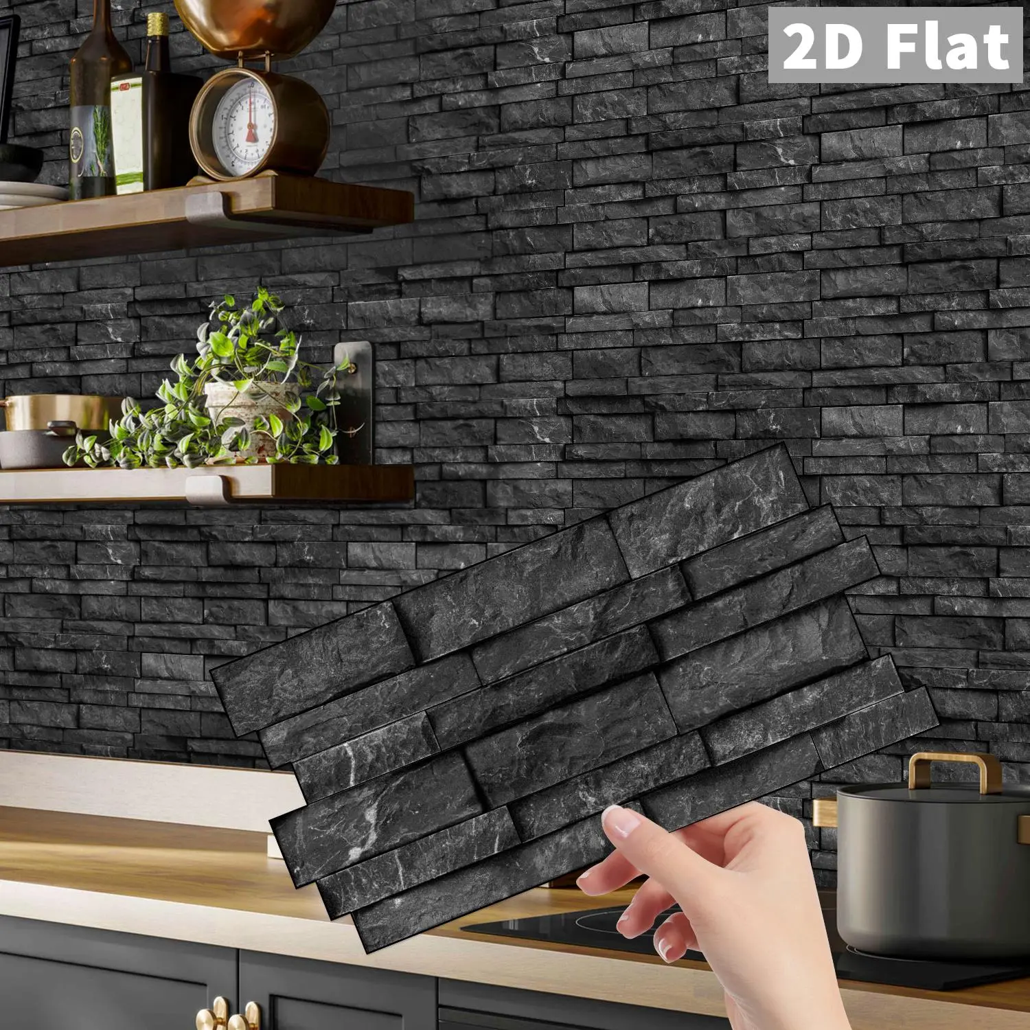 12/24/48 Sheets Self-Adhesive Tile Sticker Backsplash Wall Sticker, Seamless Splicing Sticker,Striped Marble Vinyl Bathroom Kitchen Home Decor DIY, Kitchen Bathroom Decoration, Wall & Furniture Makeover