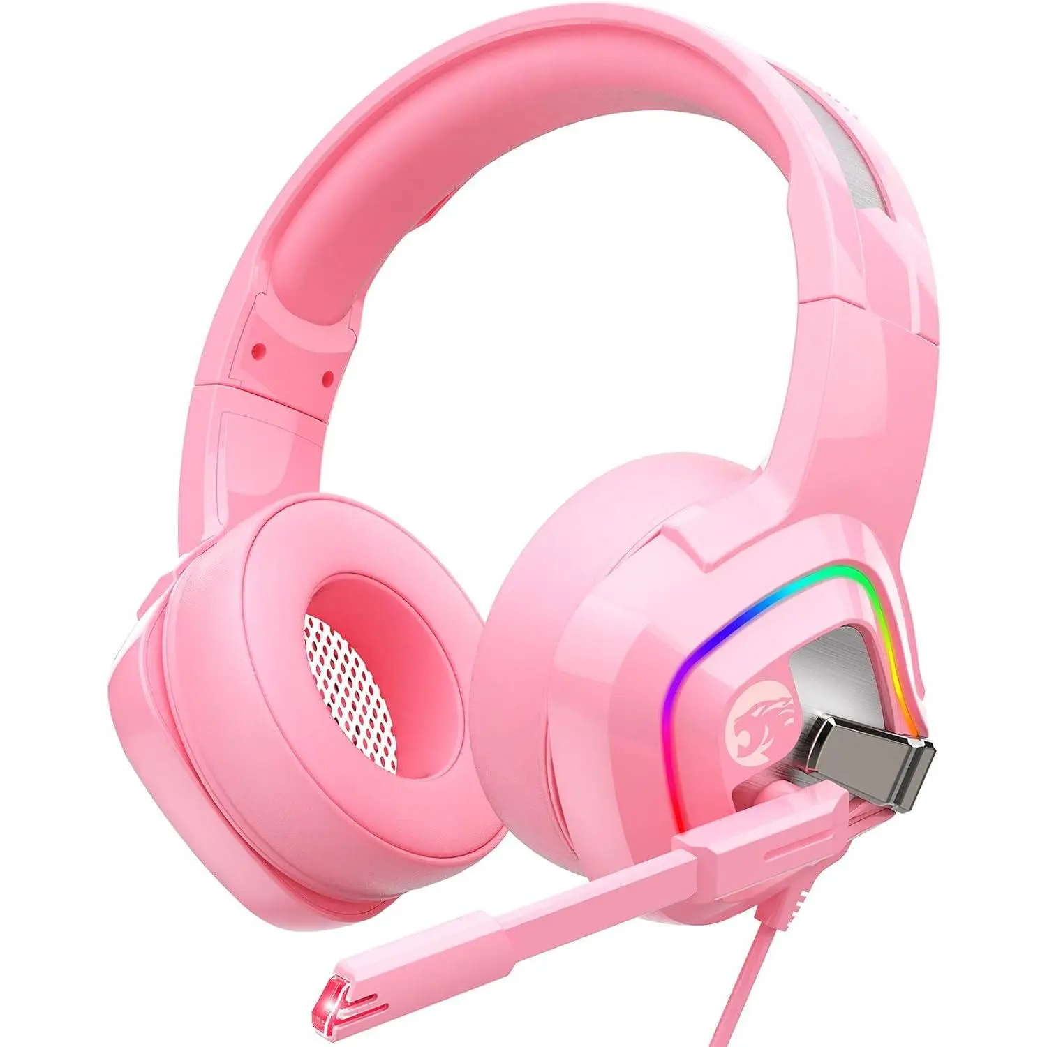 Pink  for PC, PS4, PS5,  One,  Series S/X, , Noise Canceling Microphone, Stereo Surround Sound, 3.5mm Wired Gaming Headphones