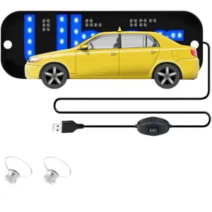 LED Light Sign for Car Windshield, Rideshare Taxi Light for Drivers, USB Plug LED Decal with Suction Cups, 2-Color Switch, Fits Cars, SUVs, Trucks & Vans (Pink Blue)