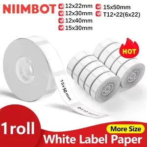 Niimbot 1 Roll Label Paper 12x40mm-150 Compatible with D11/d110/d101, Pure Waterproof Oilproof Tear-Resistant Labels