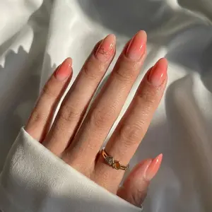 Peach Blush Almond Nails - Press On Nails
