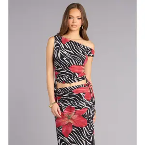 Wild Instinct Zebra Floral Top