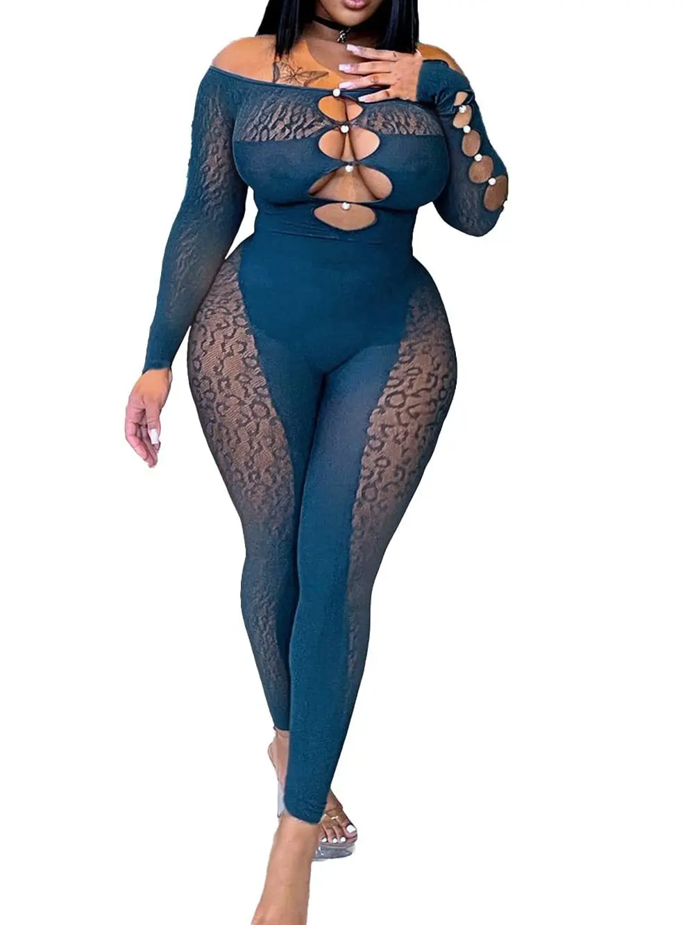 Eclat Noir Deep Ocean Versatile Bodysuit — Sophisticated Sea Blue High-Stretch Sculpting One-Piece for Chic Outfits or Romantic Nights