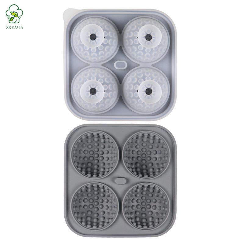 Ice hockey and whiskey ice cube maker Golf ice maker Interstellar-grade silicone ice cube maker with lid and funnel, suitable for chilling cocktails, whiskey, wine, coffee, and juice drinks cube mold
