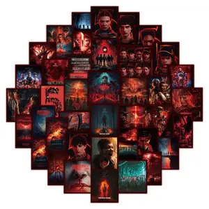 Stranger Things 50-Piece Sticker Set, Cartoon Graffiti Anime Horror Decoration, Perfect for Bullet Journals, Notebooks, Wall Decals