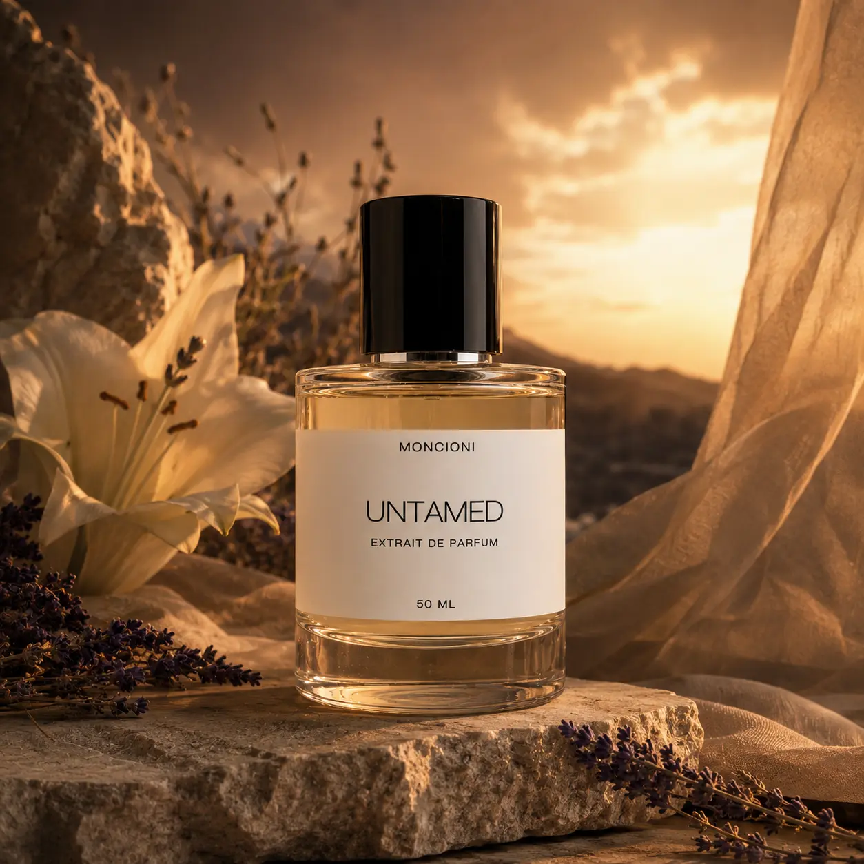 Moncioni Untamed 50ml Extrait de Parfum | Lavender · Orange Blossom · Vanilla | Long Lasting Designer Inspired Luxury Fragrance for Women | Niche Perfume Gift