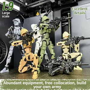 3D-Printed Dummy13 Articulated Action Figure SWAT Commando Assembly Model Home Decor Display Piece with Police Booth