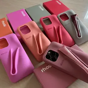 Rhode New 2026 Hailey Lip Gloss Phone Case for iPhone 11–17 Series – Soft Silicone Cover with Storage Box, Cute Gift for Women