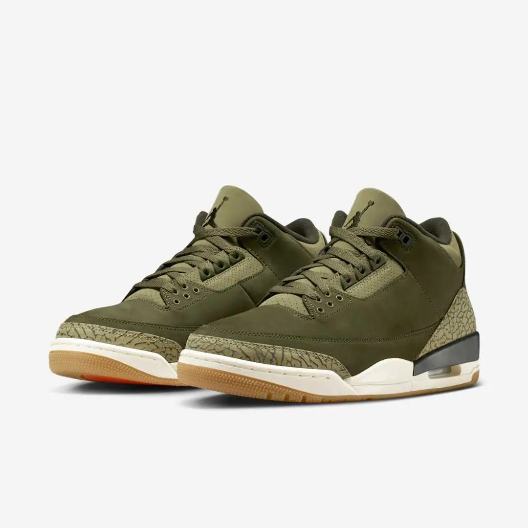 Nike Air Jordan Retro 3 Family Affair Olive Green DN3707-202 Men's Shoes NEW Athletic Sneakers Classic Sneakers Style High Top Shoe