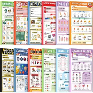 12 Pack  Pretend Play Notepads 4 x 6 Inch Playtime Pads for  40 Pages Pretend Notebooks Imaginative Role for  (Mixed)