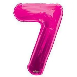 Number 7 Hot Pink Foil Balloon 14" in each. 35034-14