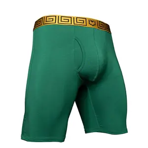 SHEATH V Men's 8in Long Sports Boxer Briefs - Dual Pouch Athletic Underwear Anti-Chafe Moisture-Wicking Compression for Running Gym Workout