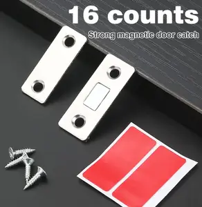 Premium Invisible Magnetic Cabinet Locks - 16 Counts Strong Door Catch for Kitchen & Furniture - Easy Install No Tools Required Safety Latches