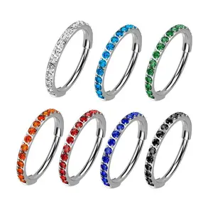 Hot Selling Titanium Micro Gem Hinged Nose Hoop